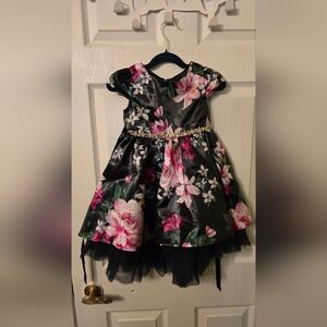 Rare Editions Toddler Girl's Navy Blue Floral Dress Size 3T